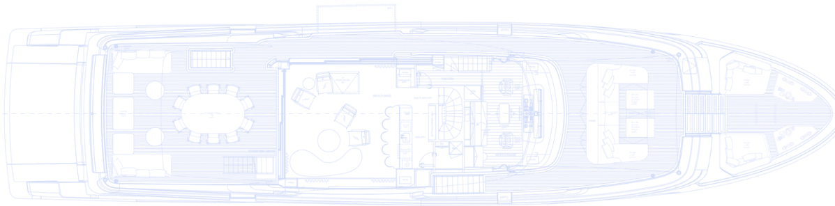 Upper deck plan, bow to the right
